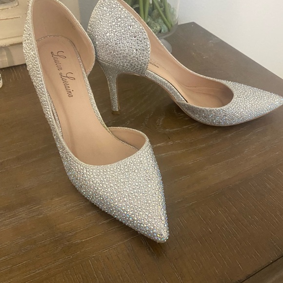 Size 7, Silver/Crystal, 3 1/2 inch heels - Picture 2 of 5